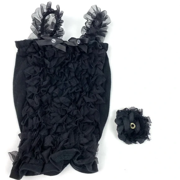 Baby black ruffle pullover dress for photo shoot dress up glamour shots picture - Picture 3 of 11